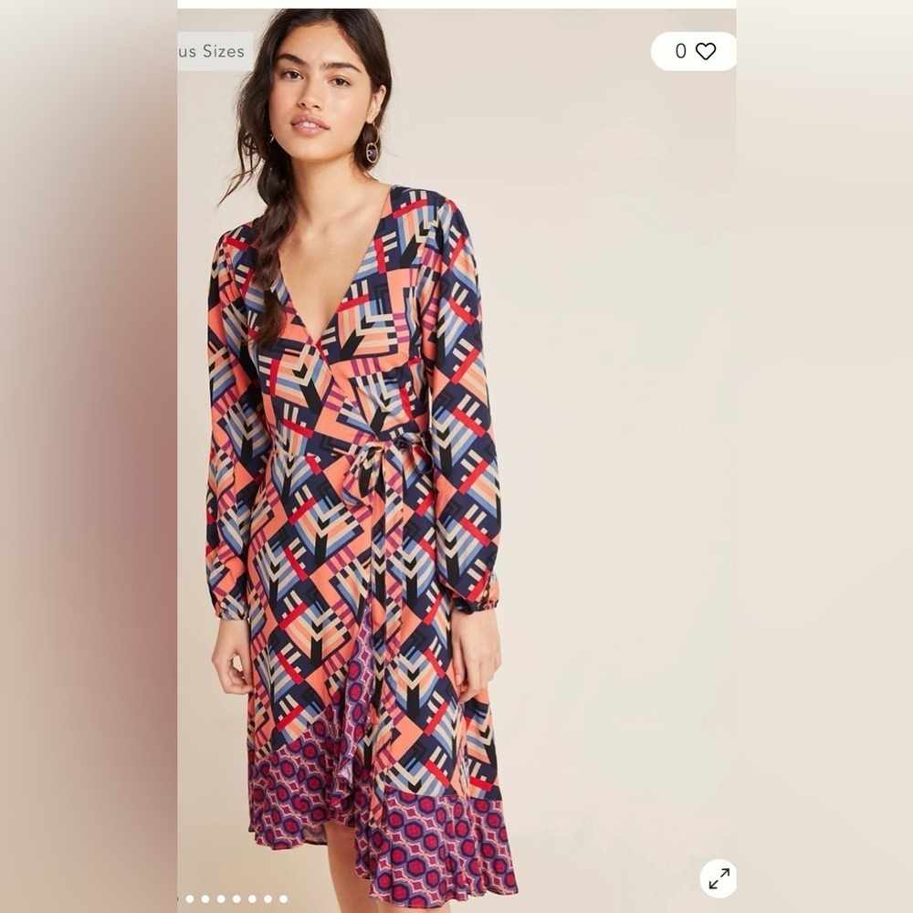Anthropologie Geometric Multicolor Boho dress